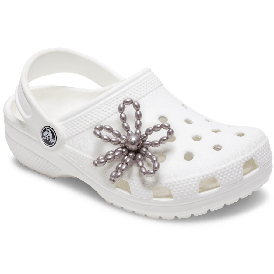 Crocs outlet | Grey Pearl Beaded Daisy Jibbitz™ charms
