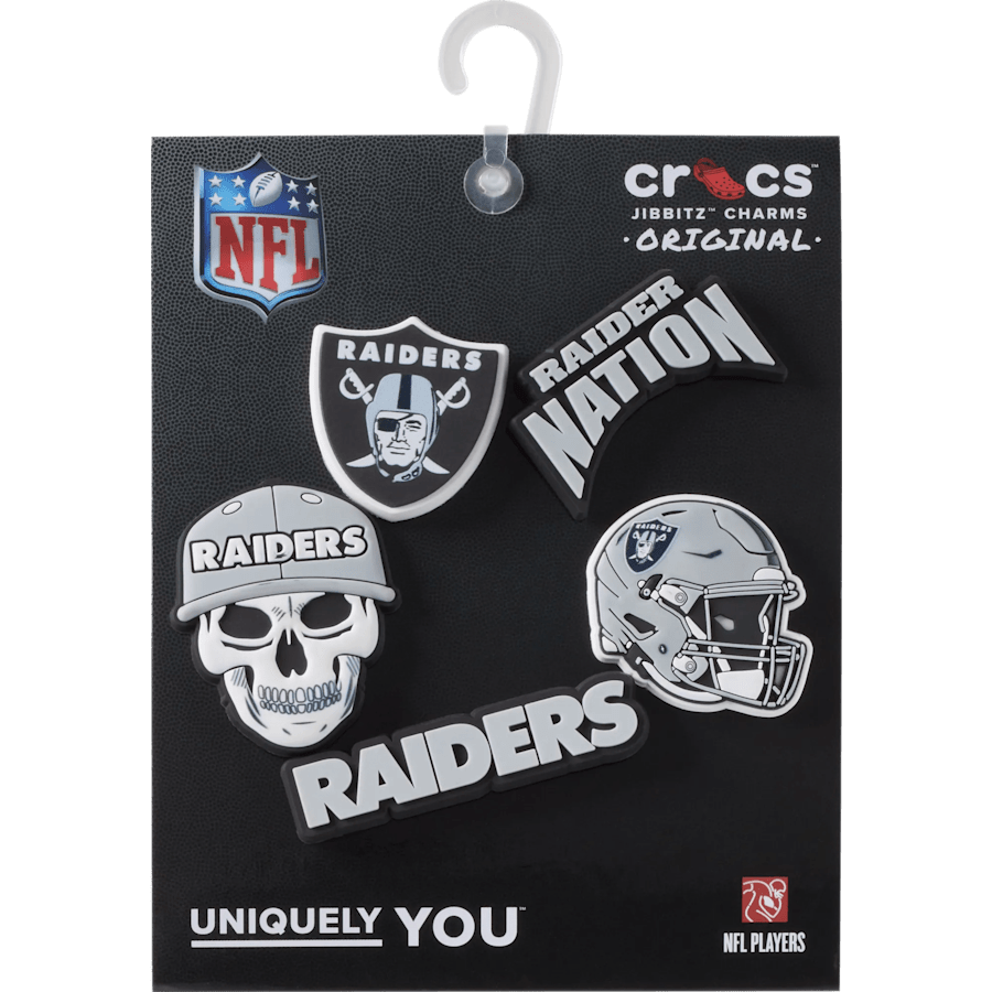 Crocs online | NFL Las Vegas Raiders 5 Pack Jibbitz Shoe Charm