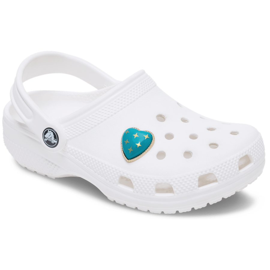 Crocs Discount | Turquoise and Gold Heart Jibbitz™ charms