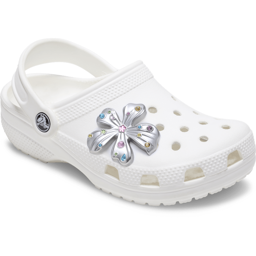 Crocs Discount | Silver Meta Gem Flower Jibbitz™ charms