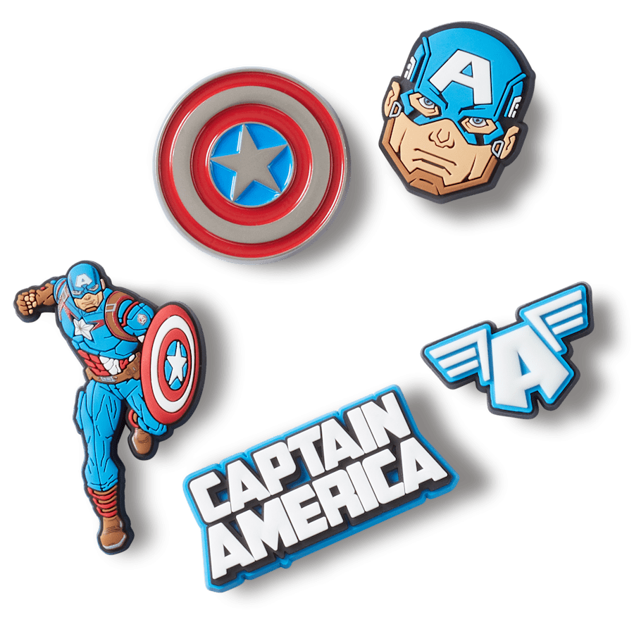 Crocs on sale | Captain America 5 Pack Jibbitz™ charms