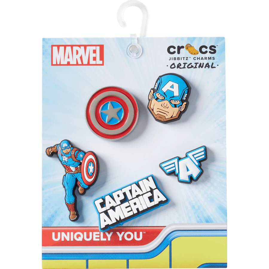 Crocs on sale | Captain America 5 Pack Jibbitz™ charms