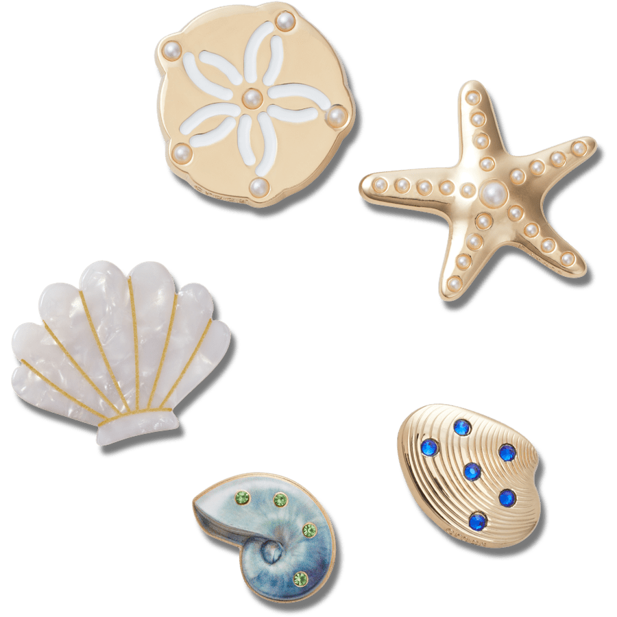 Crocs | Gold Seashell 5 Pack Jibbitz™ charms