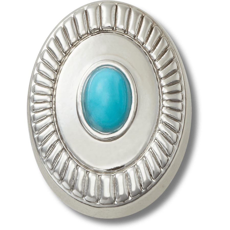 Crocs sale | Silver Turquoise Emblem Jibbitz™ charms