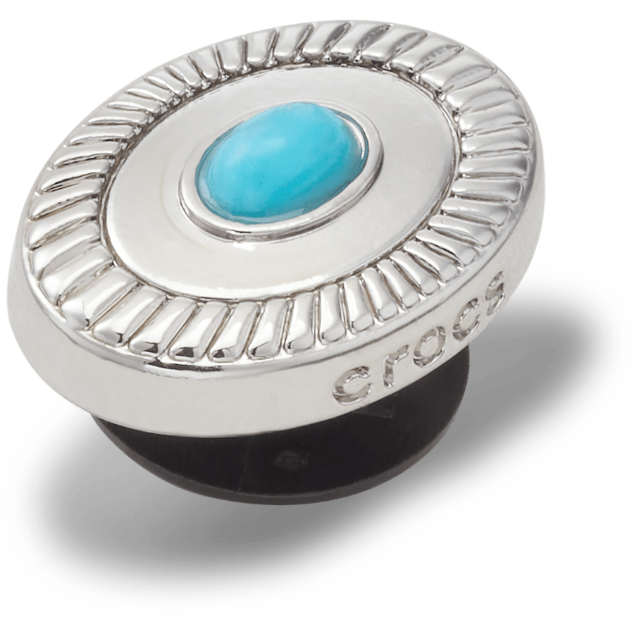 Crocs sale | Silver Turquoise Emblem Jibbitz™ charms