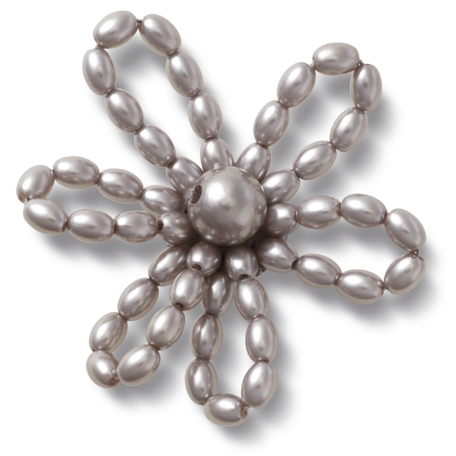Crocs outlet | Grey Pearl Beaded Daisy Jibbitz™ charms