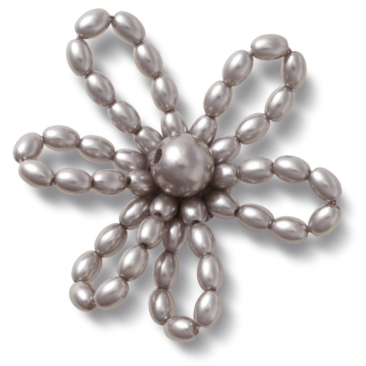 Crocs outlet | Grey Pearl Beaded Daisy Jibbitz™ charms