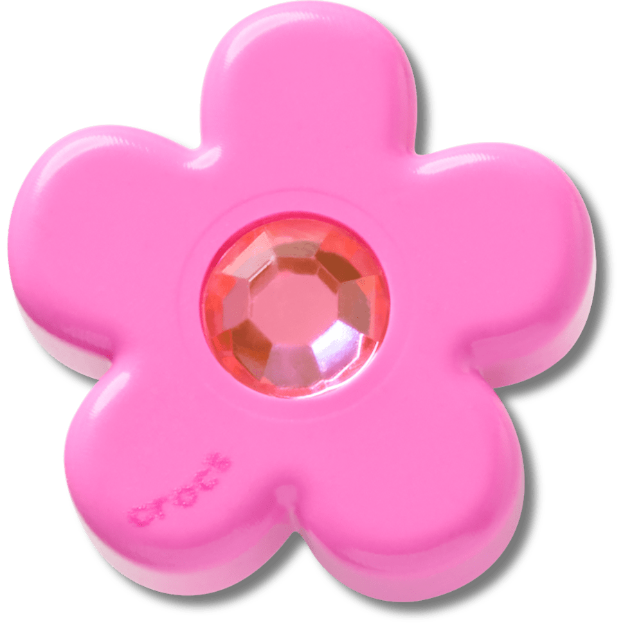 Crocs us | Bright Pink Flower With Gem Jibbitz™ charms
