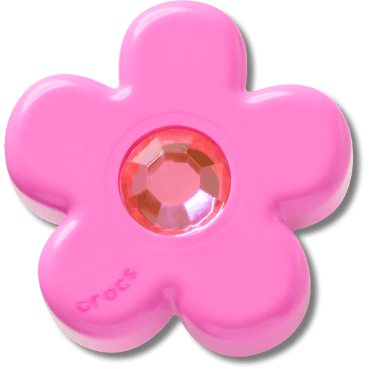 Crocs us | Bright Pink Flower With Gem Jibbitz™ charms