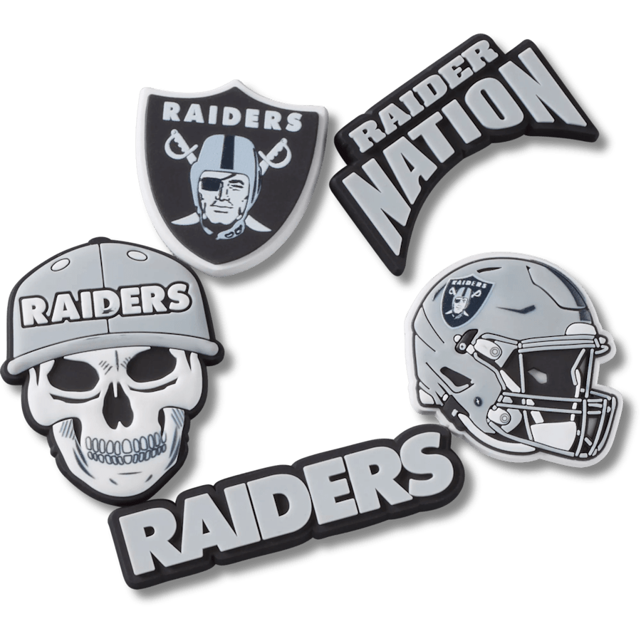 Crocs online | NFL Las Vegas Raiders 5 Pack Jibbitz Shoe Charm