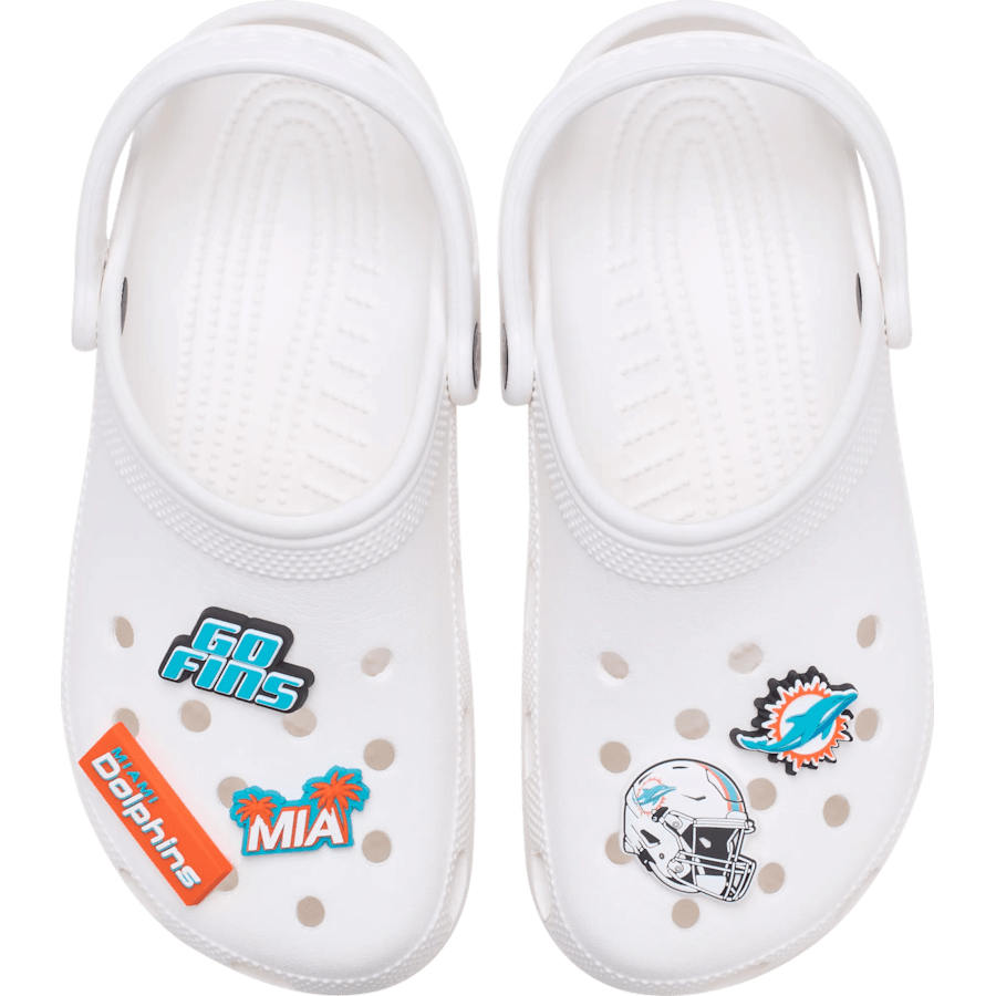 Crocs outlet | NFL Miami Dolphins 5 Pack Jibbitz Shoe Charm