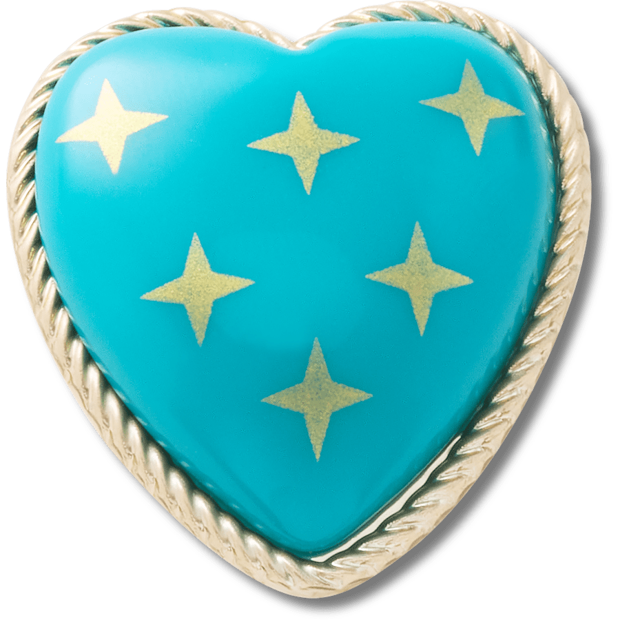 Crocs Discount | Turquoise and Gold Heart Jibbitz™ charms