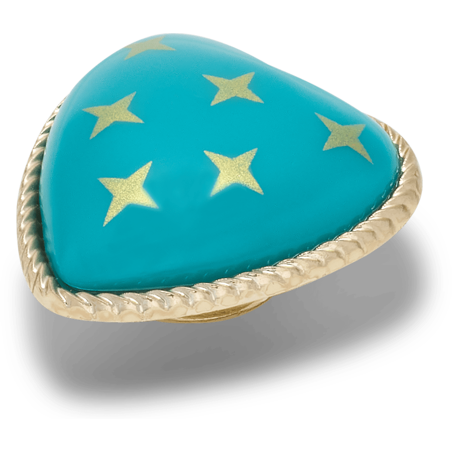 Crocs Discount | Turquoise and Gold Heart Jibbitz™ charms