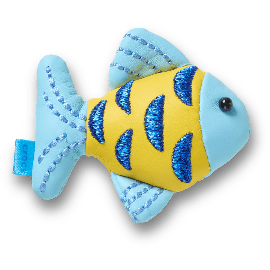 Crocs us | Blue and Gold Sparkle Fish Jibbitz™ charms