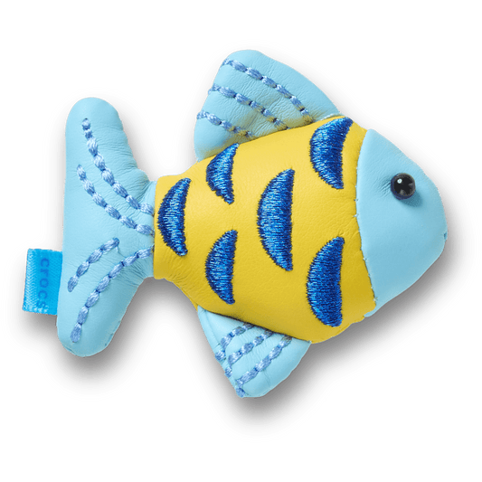 Crocs us | Blue and Gold Sparkle Fish Jibbitz™ charms