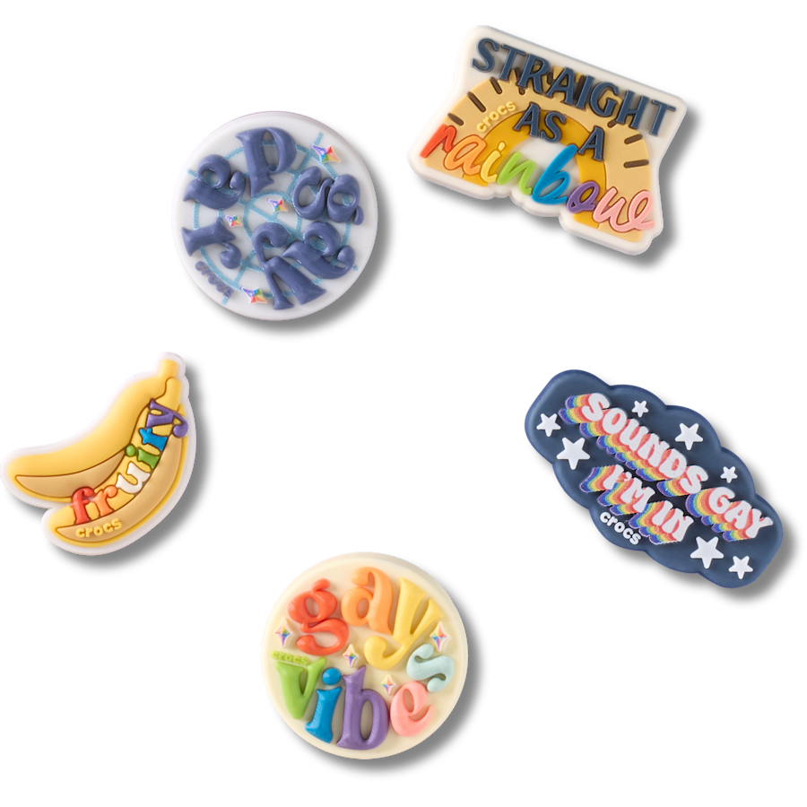 Crocs on sale | Irreverent Pride 5 Pack Jibbitz™ charms