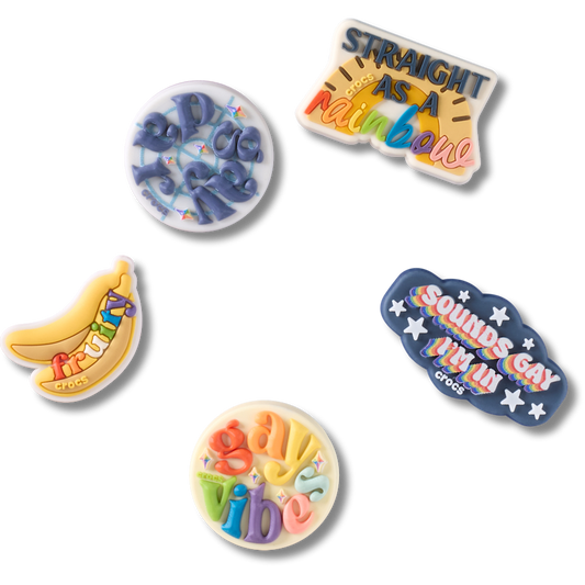 Crocs on sale | Irreverent Pride 5 Pack Jibbitz™ charms