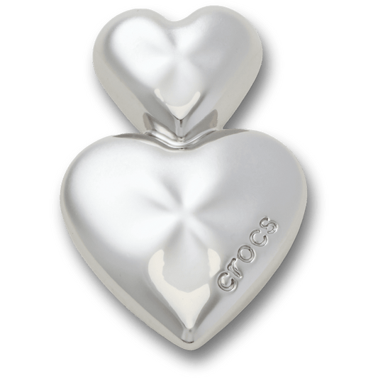 Crocs us | Silver Double Heart Jibbitz™ charms