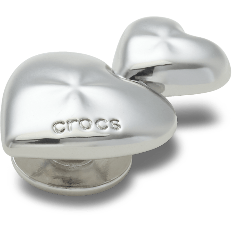 Crocs us | Silver Double Heart Jibbitz™ charms