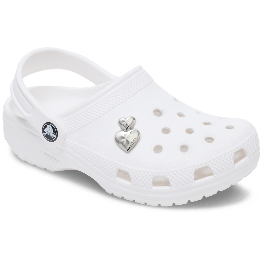 Crocs us | Silver Double Heart Jibbitz™ charms