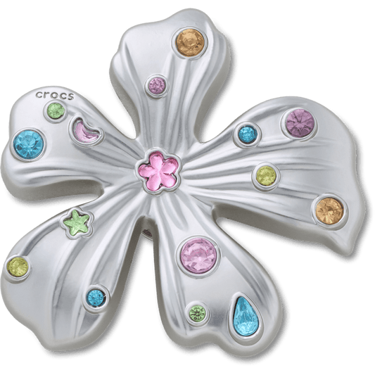 Crocs Discount | Silver Meta Gem Flower Jibbitz™ charms