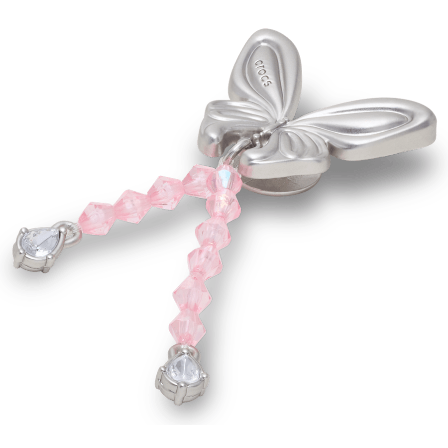 Crocs outlet | Silver Beaded Meta Butterfly Jibbitz™ charms