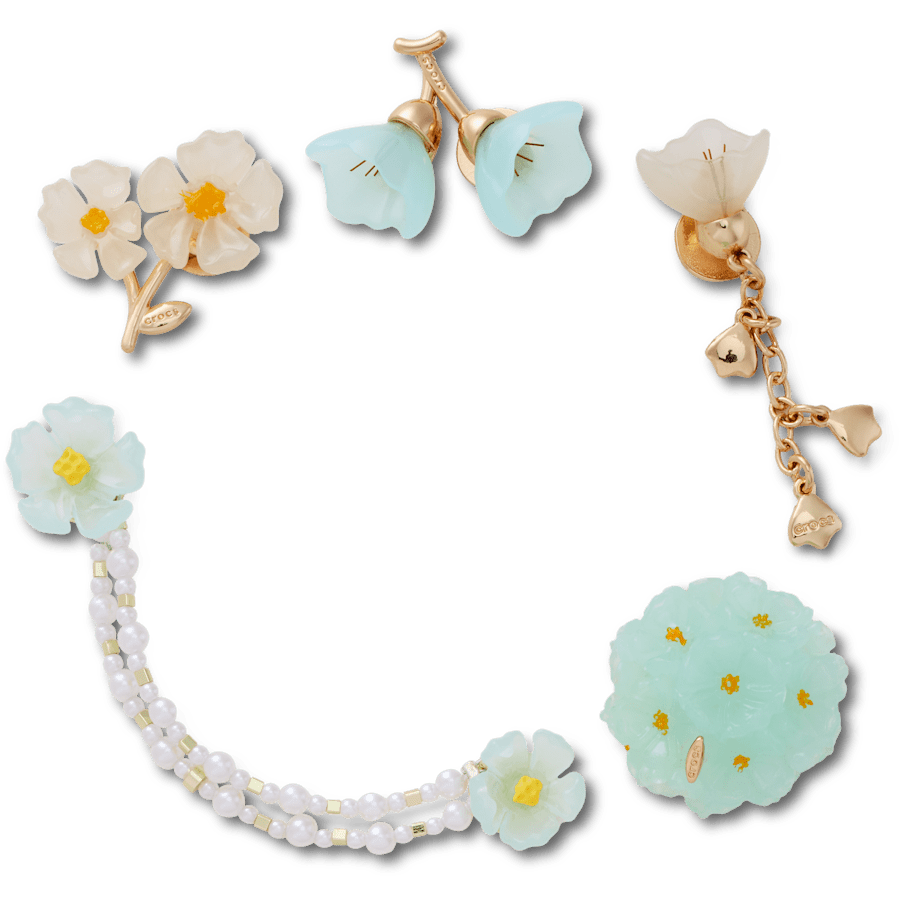 Crocs outlet | Blue Dainty Floral 5 Pack Jibbitz™ charms