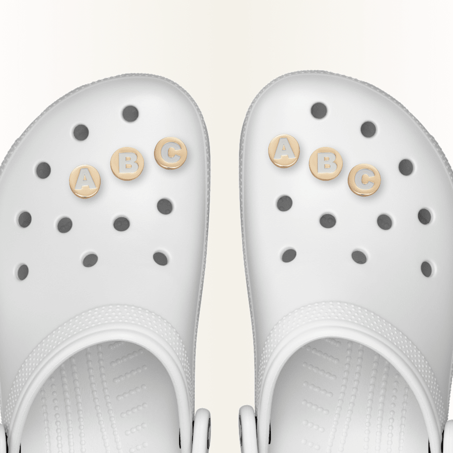 Crocs outlet | Gold Letter A-Z Jibbitz Shoe Charm