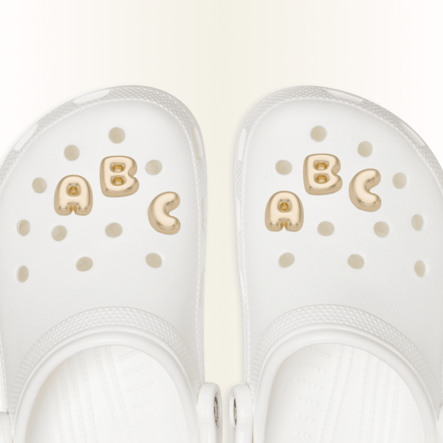 Crocs sale | Gold Bubble Letter A-Z Jibbitz™ charms